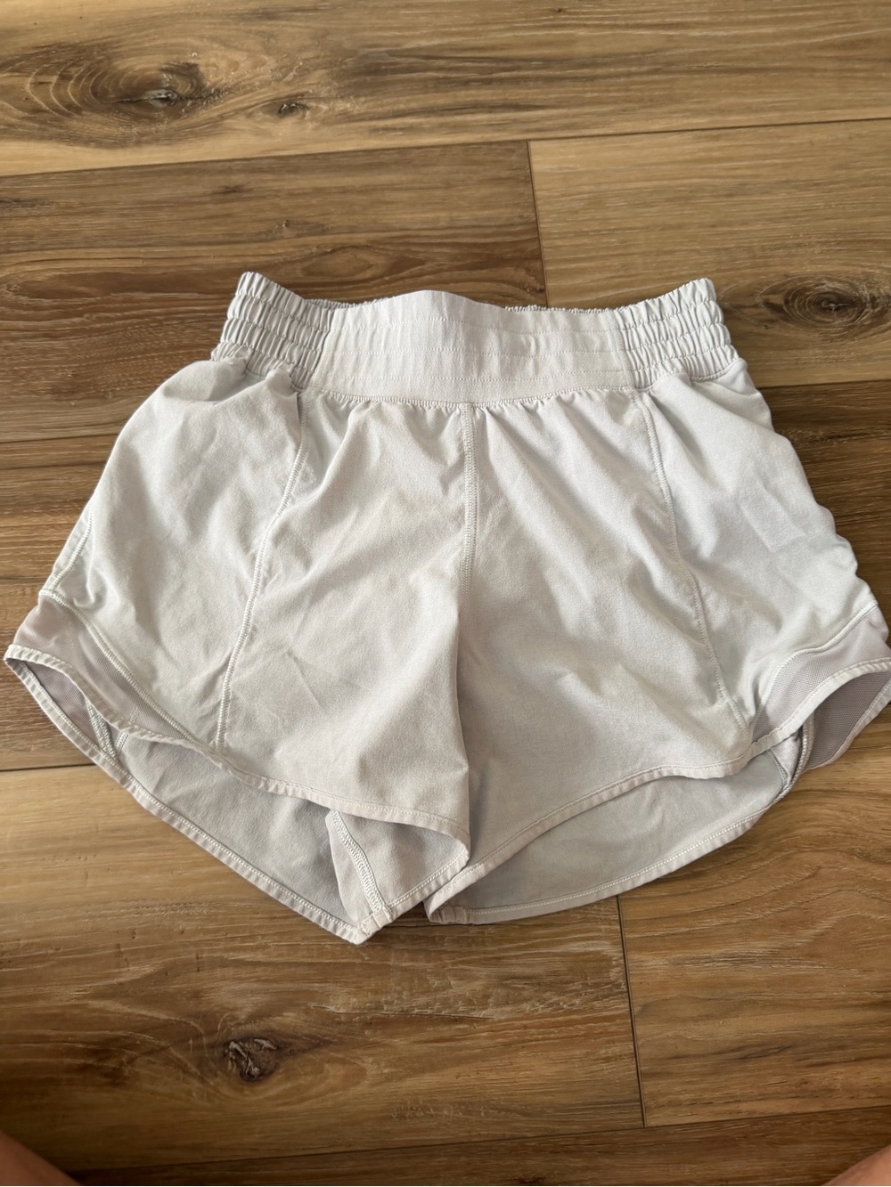 lululemon athletica Light Gray High-Rise Run Shorts